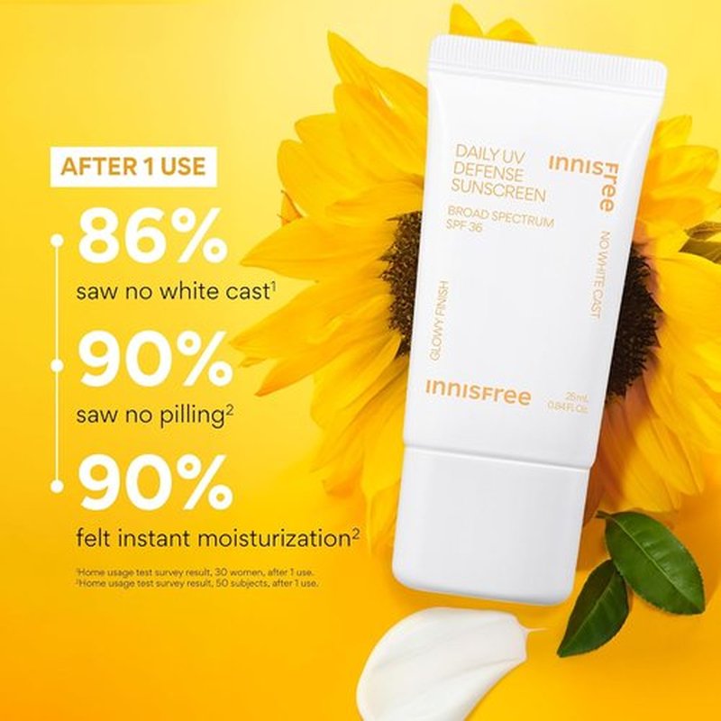 Innisfree Daily UV Defense SPF 36 Sunscreen - Lightweight, Hydrating, Invisible Finish | Broad Spectrum Protection