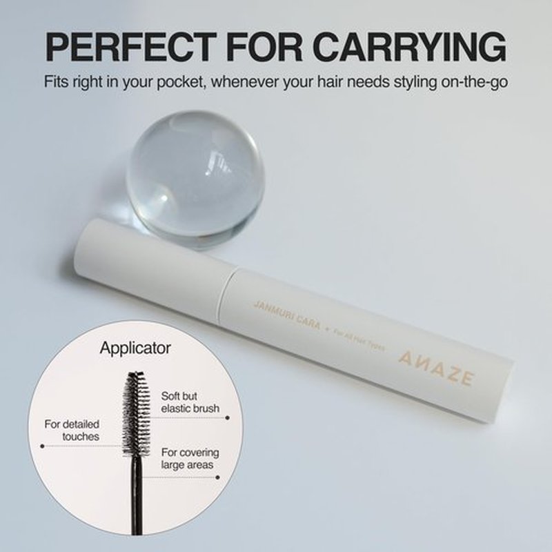 ANAZE Janmuri Cara 8ml – Baby Hair & Flyaway Hair Fixing Mascara – Built-In Applicator – Lightweight, Non-Sticky Essence with Coconut Oil & Royal Jelly, Valentine's Day Gifts for Woman