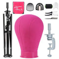 Neverland Beauty & Health 23 Inch Wig Head, Wig Stand Tripod with Head, Wig Head Stand with Mannequin Head for Wigs, Wig Stand with Head, Adjustable Tripod Manikin Head Set for Cosmetology(Rose Red)