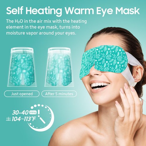 BeHoomi 30Packs Steam Eye Mask, Heated Eye Mask Warm Compress for Eyes, Self Heating Disposable Steam Mask for Home Sleep, Spa, Travel Essentials & Relaxation Gifts, Stocking Stuffers (Unscented)