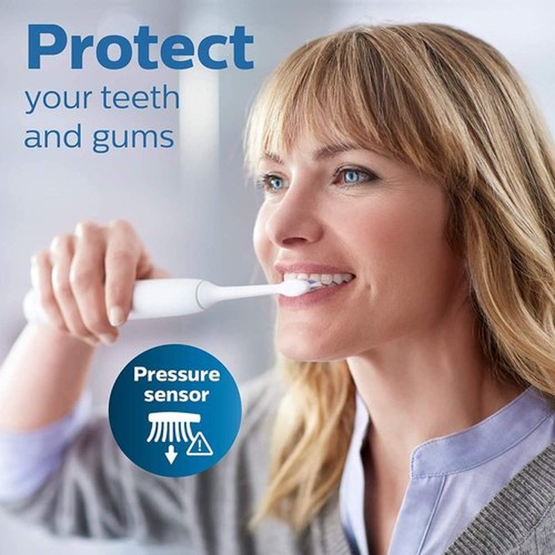 Philips Sonicare ProtectiveClean 5100 Electric Toothbrush - Pressure Sensor, 3 Modes, Travel Case, White, Model HX6857/11