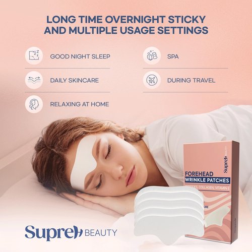SupreH Forehead Wrinkle Patches For Anti-Wrinkle: Facial Wrinkle Patches for Forehead Fine Lines & Frown Lines - Overnight Mask 14 Patches