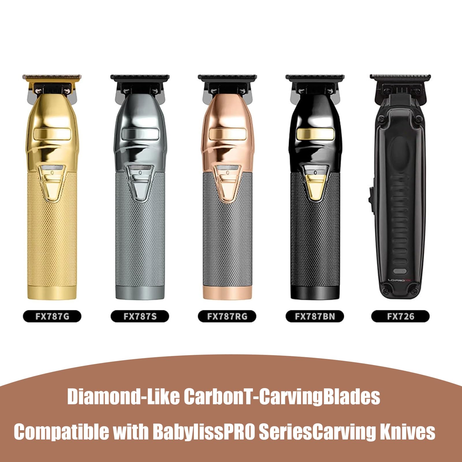 FX707Z DLC 2.0 Replacement Blades Compatible with BaByliss PRO Barberology Trimmer Blade,Zero-Gapped Replacement Trimmer Blade Compatible with BaBylissPRO FX787 & FX726 Trimmer
