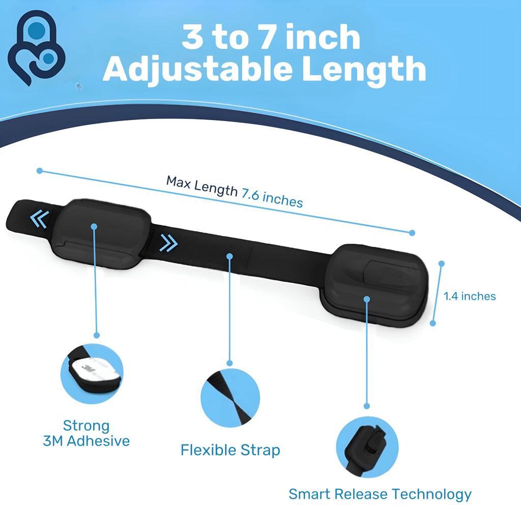 Baby Proof Me 24 Black Child Safety Latches, Cabinet Locks for Baby Proofing