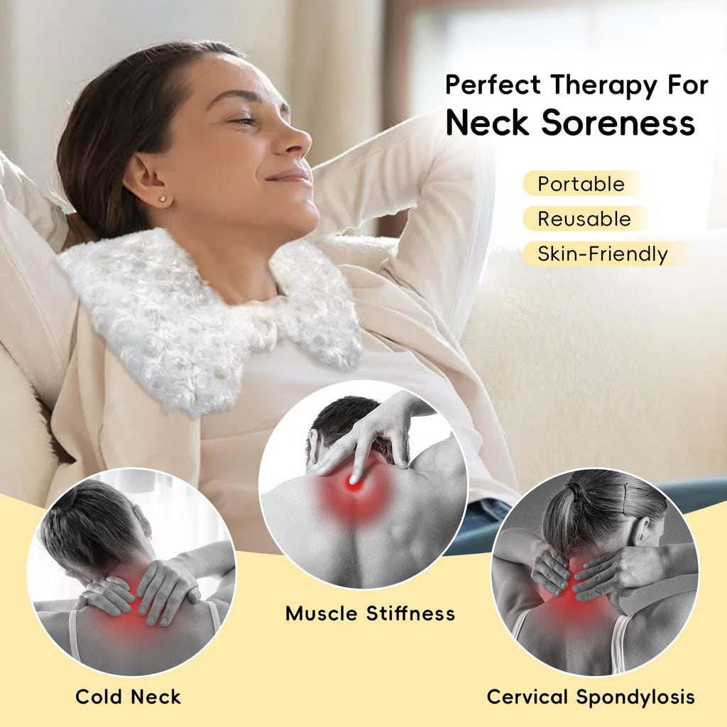 my novel things Microwavable Neck Heating Pads and Eye Mask Set, Microwavable Heating Pads 2.3LBS for Neck Shoulders Back Pain Relief Stress Relief Warm Compress with Washable Cover Heat Packs