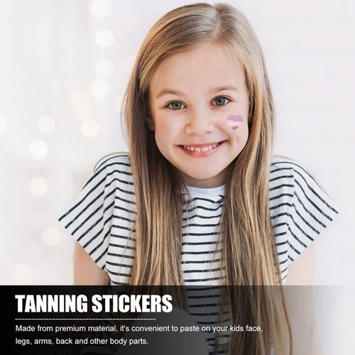 OSALADI Body Tanning Heart Stickers Waterproof Self Adhesive Sun Tan Labels for Face Arms Legs 0.98 Inch Glitter Love Decals for Indoor Outdoor Use 500 Pieces