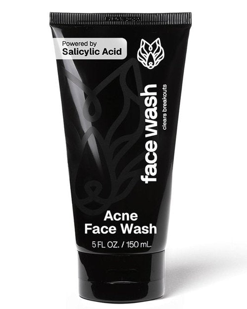 Black Wolf Salicylic Acid Acne Face Wash for Men - Charcoal Cleanser & Exfoliator for Oily Skin | Gentle Daily Treatment