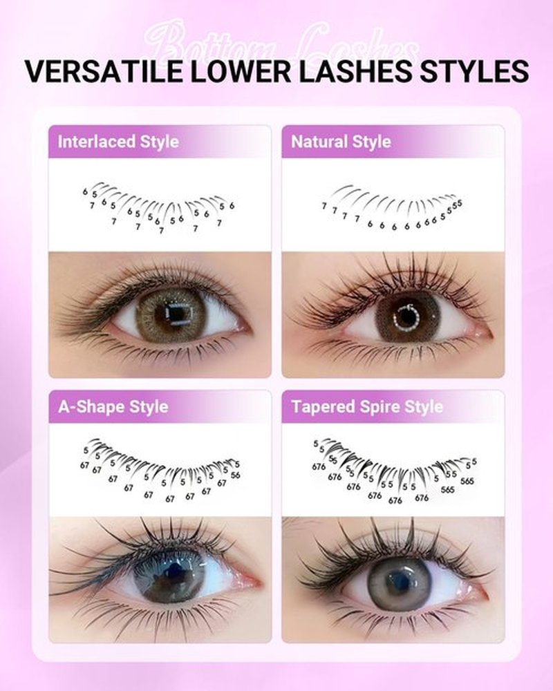 NAGARAKU Eyelash Extensions Classic J B C D N LC LD L DD CC LB Curl 0.03-0.20 Thickness 5-17mm, Matte Black Individual Lashes Professional Supplies for Lash Techs (0.10-J 5-8mm Mix Bottom Lashes)