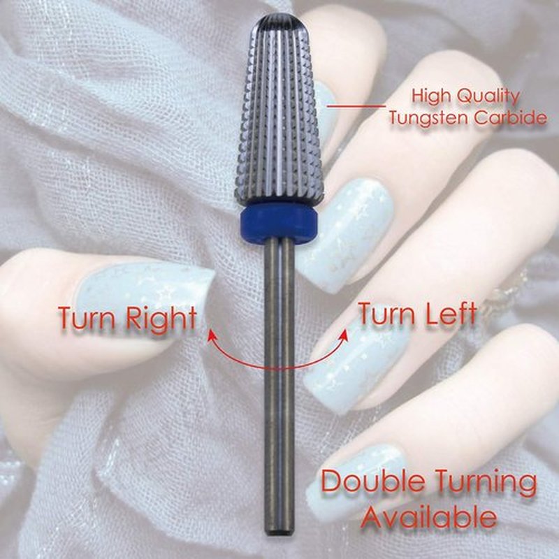 ianblues Volcano Nail Drill, 2 Way -2 Rotate Directions, Safety Round Top, Professional Manicure Drill for Electric Nail Drill Machine, Both for Left Handed & Right Handed Person (Middle - M)