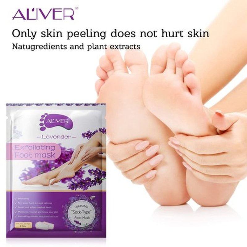 Foot Peel Masks for Dry Cracked Feet 5 Pack,Exfoliating Foot Mask, Natural Exfoliator for Dead Skin, Callus, Repair Rough Heels for Men Women,Make your Foot Baby Soft in 7 Days, AlIVER