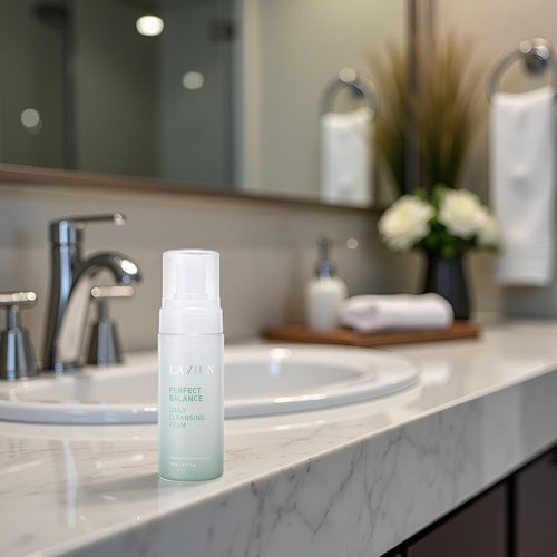LAVIEN Perfect Balance Daily Cleansing Foam - Gentle Face Wash & Makeup Remover for All Skin Types | 5.97 Fl Oz (150ml)