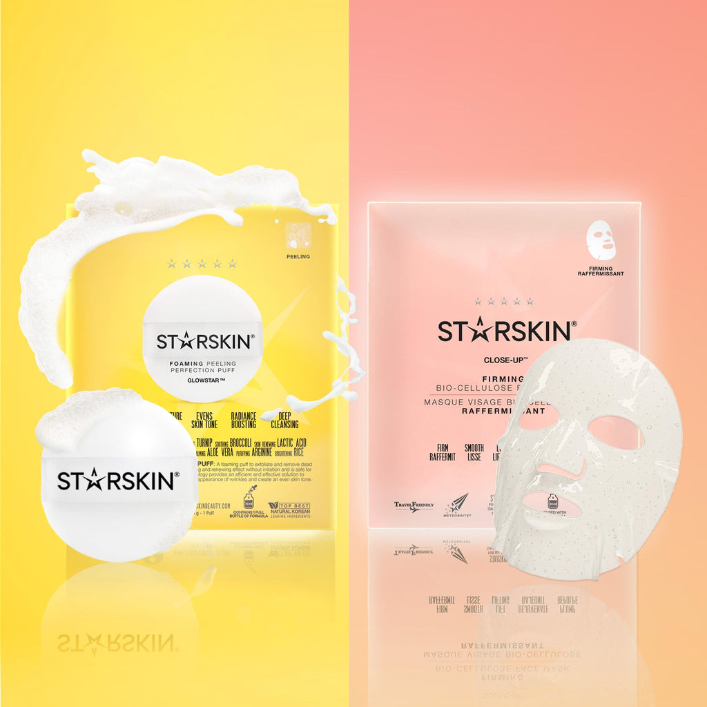 STARSKIN Close-Up 1x40g, Coconut Bio-Cellulose Firming Face Mask for all Skin Types, Face Lifting Korean Skincare Mask, Skin Elasticity Improvement and Rejuvenating Effect, K Beauty Skincare