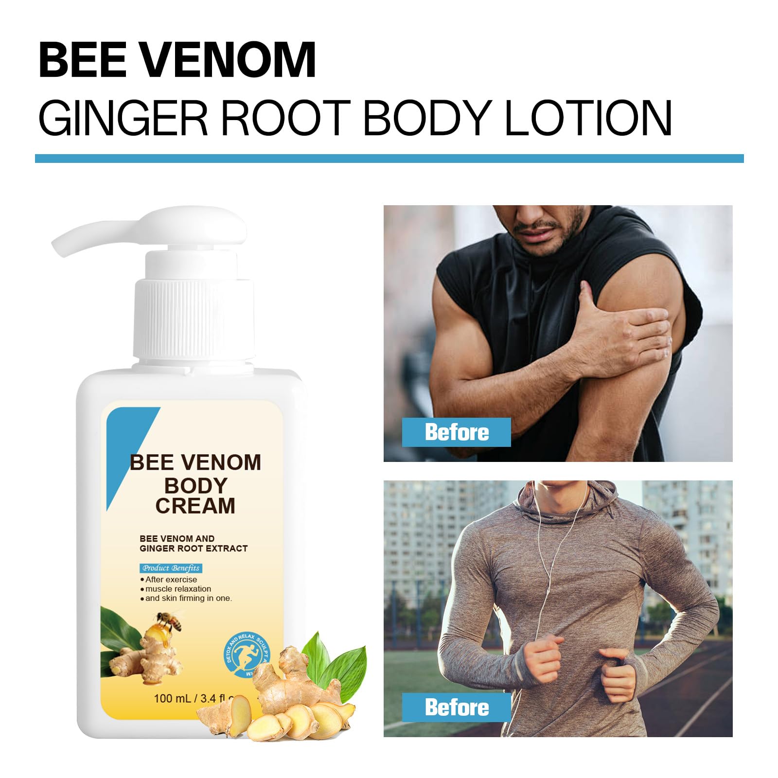 OZZKSO Bee Venom body Cream, Anti-Aging Firming Cream, Bee Venom Skin Firming Cream, Gentle C-ream for All S kin Types,100ML/3.4 Fl.oz
