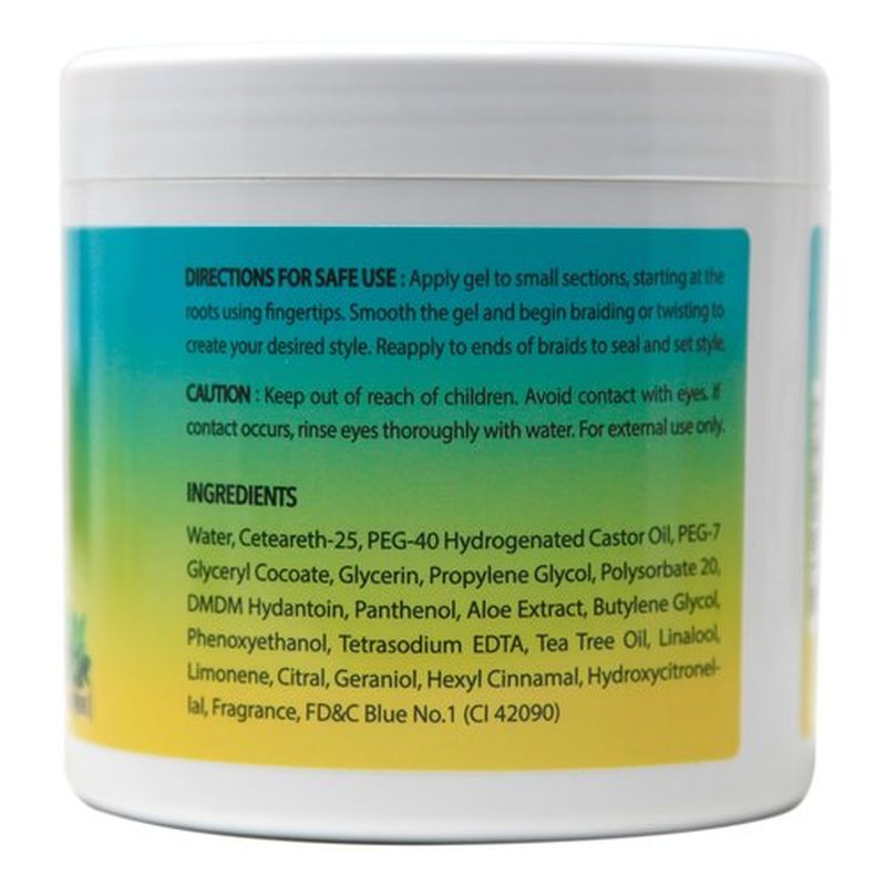 BELLATIQUE KOOL Braiding Gel Maximum Hold for LOC & Twist - No Flaking, No Whitening, Fast Drying, High Shine, Cool & Refreshing, Long Lasting Hold (5 oz)