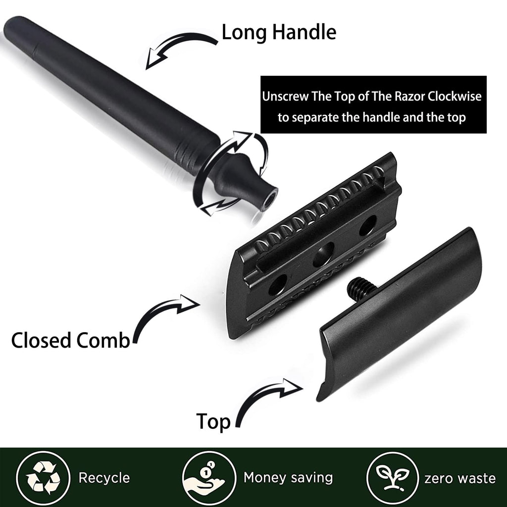 Grandslam Shaving Razor for Men - Shaving Kit for Men Includes a 5-Blade Razor, Badger Shaving Brush with Alloy Heavy Base, Stainless Steel Shaving Mug and Heavy Base Shaving Stand Holder