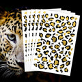 Metallic Leopard Print Temporary Tattoos / 5 Sheets/Sparkle Design for Halloween - Dance - Cheer - Team Spirit/Skin Safe/Removable (Metallic Gold & Black)