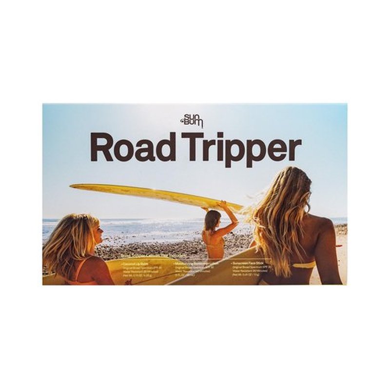 Sun Bum Road Tripper - Travel Sized Sun Care Pack with Sunscreen Lotion, Face Stick, and Lip Balm - SPF 30 Broad Spectrum UVA/UVB Protection - Hawaii 104 Act Compliant - TSA Friendly