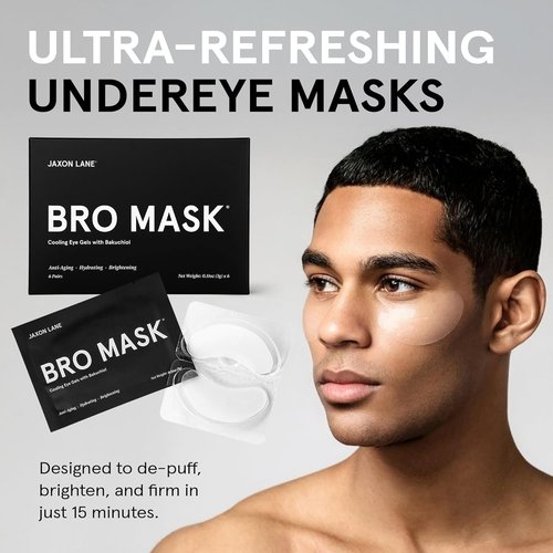 JAXON LANE BRO MASK Under Eye Patches - Hydrogel Anti-Aging Eye Masks for Dark Circles (6 Pack)