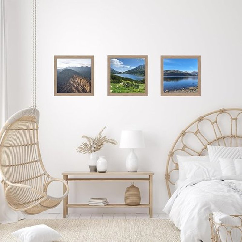 JCJMY 7x7 Picture Frame - Rustic Brown Wall & Tabletop Display | Shatter-Resistant Plexiglass