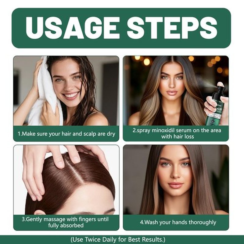5% Minoxidil for Men and Women Hair Growth, Minoxidil Hair Growth Spray with Biotin & Rosemary to Fight Hair Loss, Extra Strength Hair Regrowth Treatments for Thicker Stronger Fuller Hair, 2 Bottles