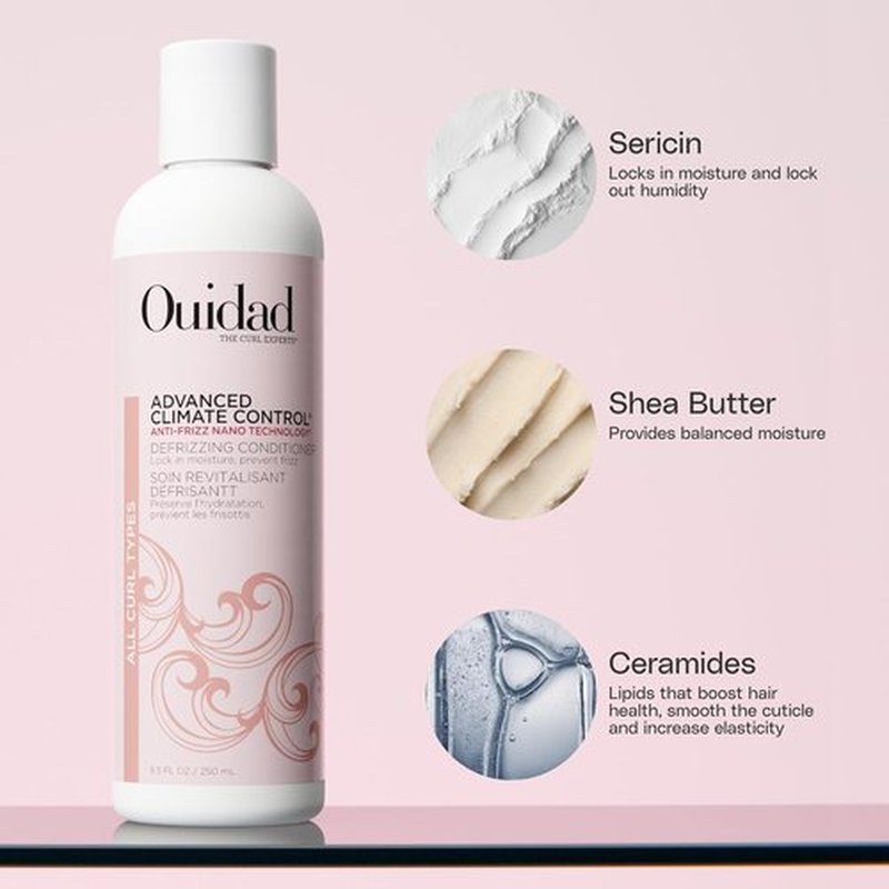Ouidad Frizz-Free Wash Day Hair Care Kit | Anti-Frizz Shampoo, Conditioner & Gel for Curly Hair – 3-Piece Set with Canvas Bag
