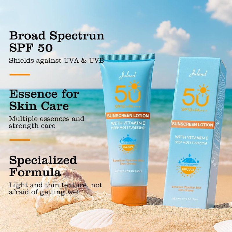 UV Defense Hydro Calming Sunscreen SPF 50+ by [Brand Name] | Moisturizing Protection with Vitamin C for Sensitive Skin - 1.7 Fl Oz