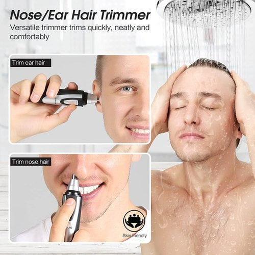 2026 Professional Ear and Nose Hair Trimmer by [Brand Name] - Painless Battery-Operated Clipper with IPX7 Waterproof Dual Edge Blades | Black
