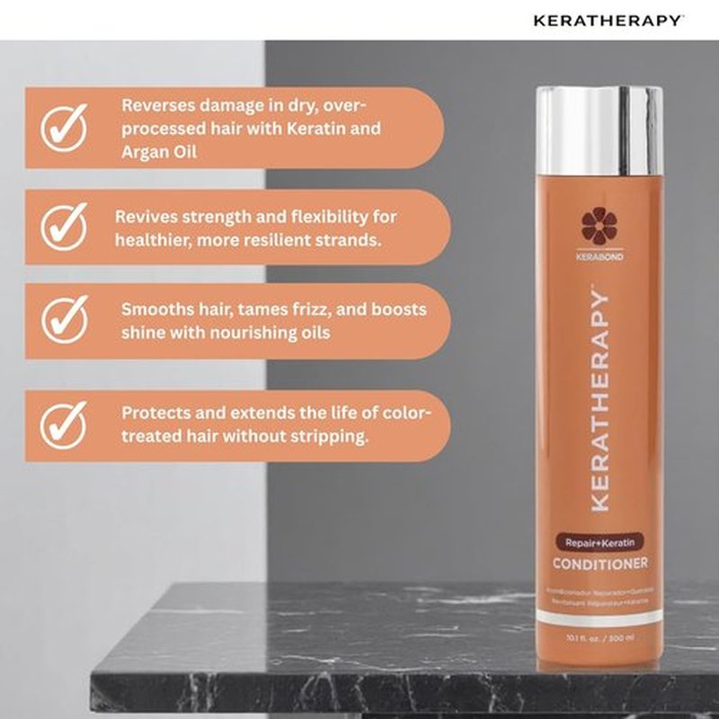 KERATHERAPY Keratin Infusion Repair Conditioner - Restore Dry, Damaged Hair with Caviar & Argan Oil | 10.1 fl. oz.