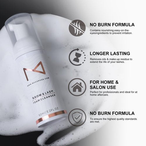 M - Permanent Makeup Brow & Lash Foam Cleanser For Eyelash Extensions, Microblading, Powder Brows, Eyebrows, Nano Brows, Permanent Make Up 60ML