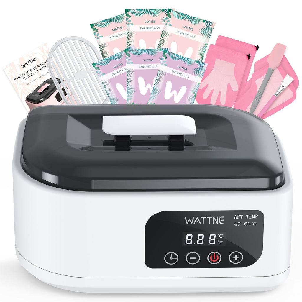 Wattne Paraffin Wax Machine for Hands & Feet – Paraffin Wax Warmer Moisturizing Kit with Auto-Timer & 123456