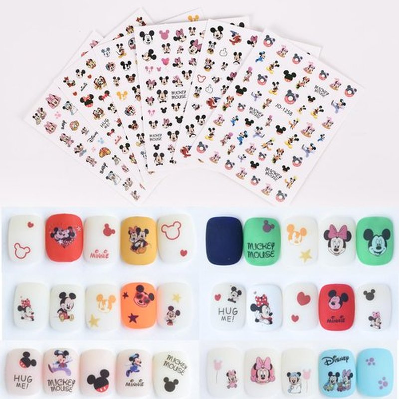 6Pieces 3D Mouse Nail Stickers Cute Kawaii Cartoon Nail Stikers Self-Adhesive Nail Decals for Women Girls Kids Nail Art Stickers