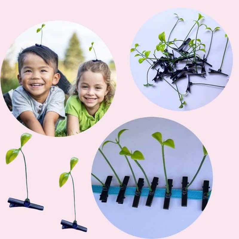100pcs Bean Sprouts Plant Clips Sprouts Rave Hairpins Sprout Clips Funny Barrette Little Grass Headwear Hair Accessories for Women Kids Girls Lady Home School Party