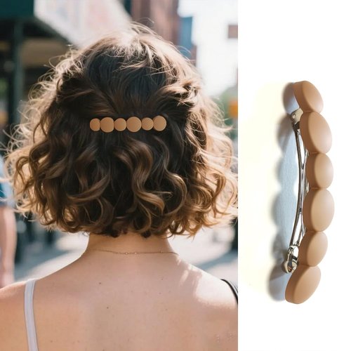 Markuii French Hair Barrettes for Women No Slip Not Easy to Break Half Up Medium to Small Hair Barrette Clips for Thin, Short or Fine Hair, 6 Pack