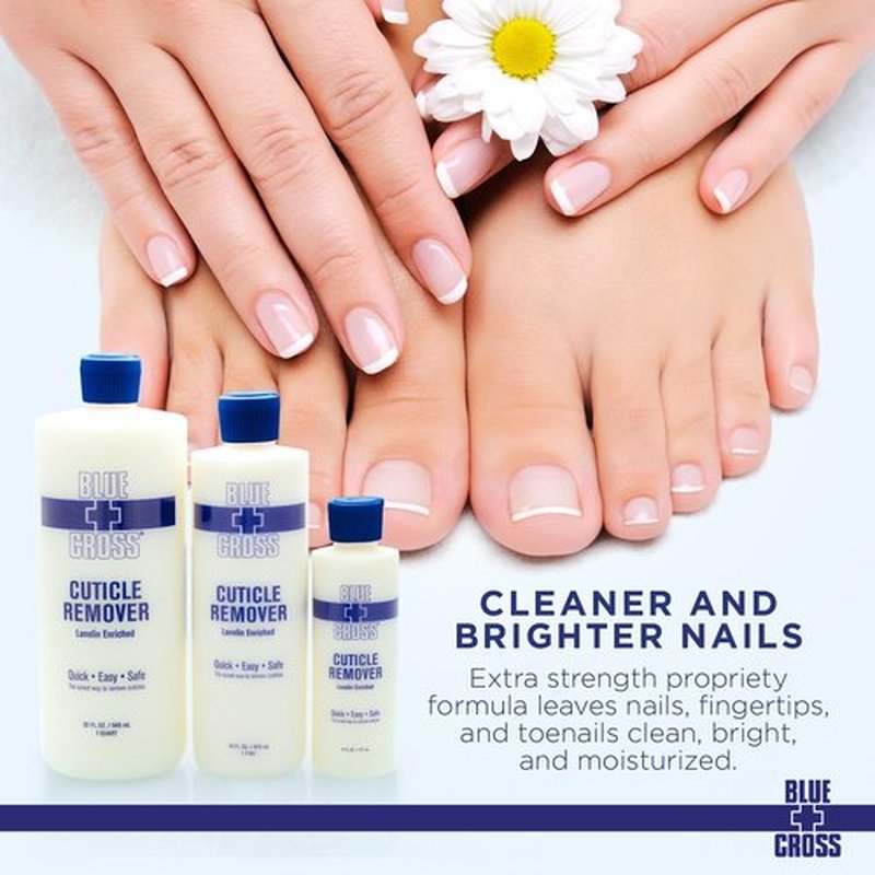 Blue Cross Cuticle Remover & Softener Liquid - Hydrating Treatment for Dry Cuticles, 6oz