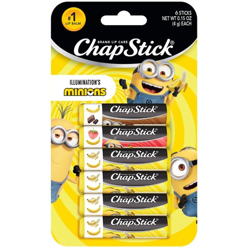 ChapStick Lip Balm Set - Minions Banana-Nana & Variety Pack (6 Sticks) | Fun Party Favors for Kids, 0.15 Oz Each