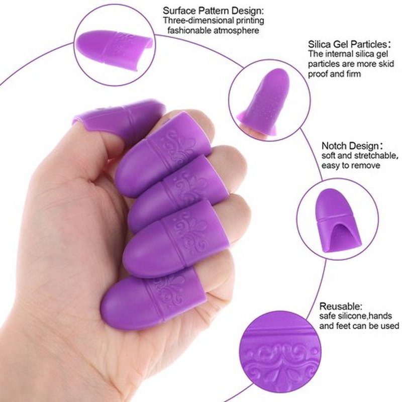 PIAOPIAONIU 30 PCS Nail Polish Protector for Fingers Silicone Fingertips Protect Nails Finger Cover Caps Comfortable Finger Sleeves from Tanning Beds/UV Rays
