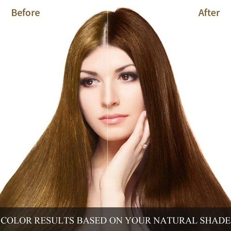Ivnil Augeashair Dark Brown Hair Dye Shampoo for Gray Augeas Instant Color 3 in 1 Women and Men Augeo, Herbal Ingredients 100% Grey Coverage 500ML