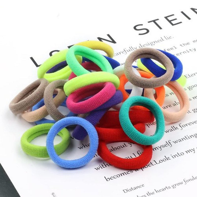 Lawie 200 Pack Terry Cloth Knit Thick Colorful Hair Ties Scrunchies Elastics Hair Bands for Thin Curly Hair Ponytail Holder