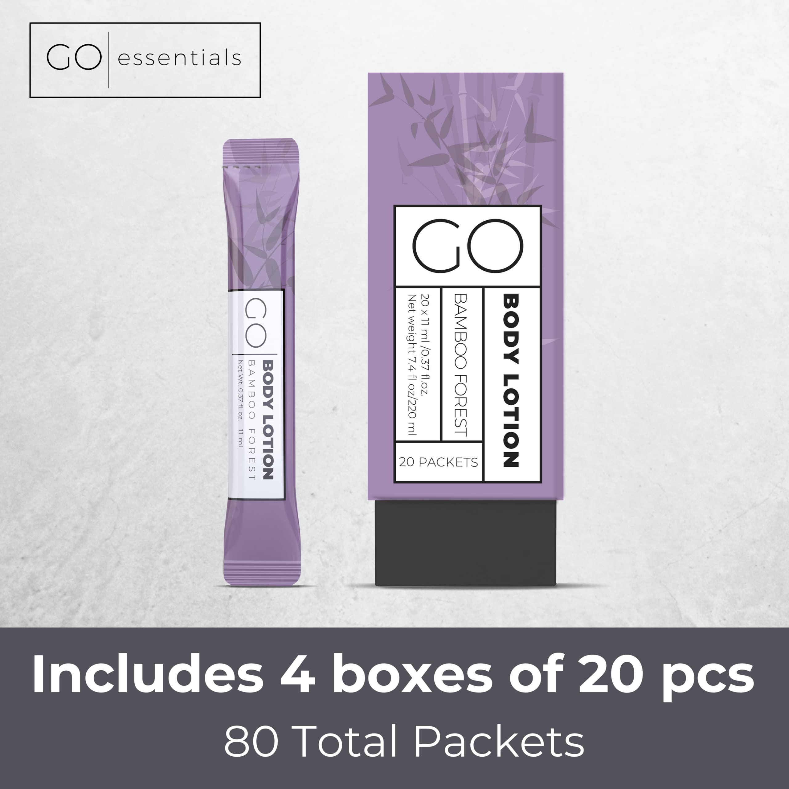 Go Essentials Travel Lotion Packets – Single Use Body and Hand Lotion for Hydrated Skin and Travel Size Toiletries - Bulk Travel Size Lotion Packets.