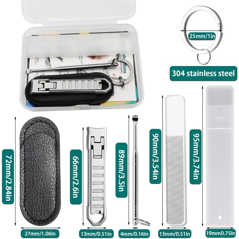 XGIZMOO Mini Nail Clippers for Men Ultra Thin,Portable Travel Small Nail Clipper,Keychain Nail Trimmer Set