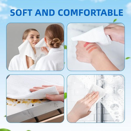 130 Count Disposable Face Towel, Clean Facial Wash Cloth Ultra Soft & Thick Cloth for Sensitive and All Skin Types for Skin Care Make-up Wipes Face Wipes and Facial Cleansing (1 pack)