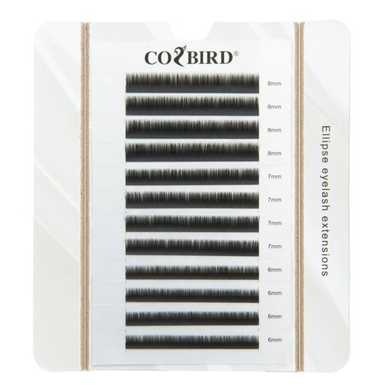 COZBIRD Bottom Lashes Eyelash Extensions Flat Ellipse 0.20 J curl 6mm 7mm 8mm Mix Tray Natural Under Lahes 1X1 Lash Supplies Faux Mink Soft Split Tips