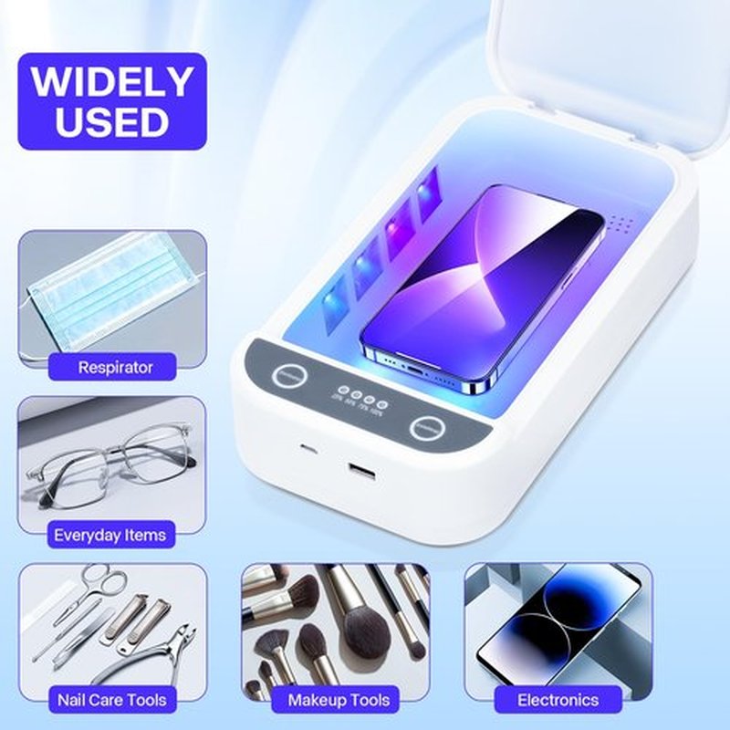 Shmian Sterilizer Box for Nail Tools & Phone Accessories-USB-Powered Portable Cleaning Box for Scissors, Jewelry, Tweezers - Manicure Salon & Home Use Sterilization Machine