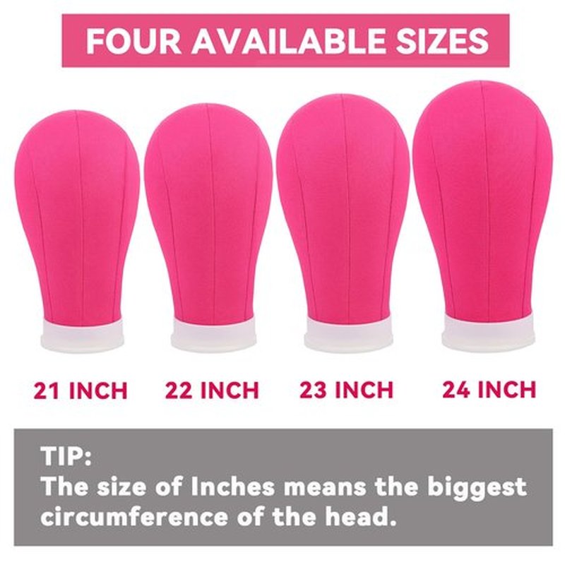 Leeven 22 Inch Canvas Block Head for Wigs Display Making Stayling Poly Mannequin Wig Head With C Stand,Wig Cap,Hair Clips,T Needle,C Needles Rosy Mannequin Head for Wigs