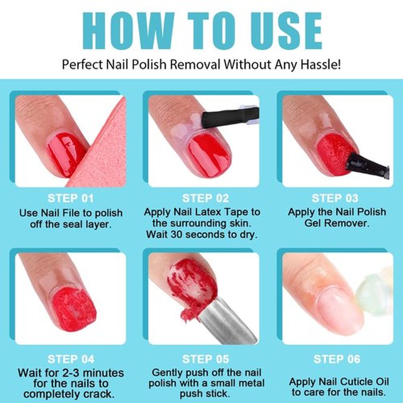 Quick Gel Nail Polish Remover, Easy Remove Gel Polish in 3 Minutes, No Need Soaking or Wrapping, Gel Remover for Nails, 15ml 2PCS