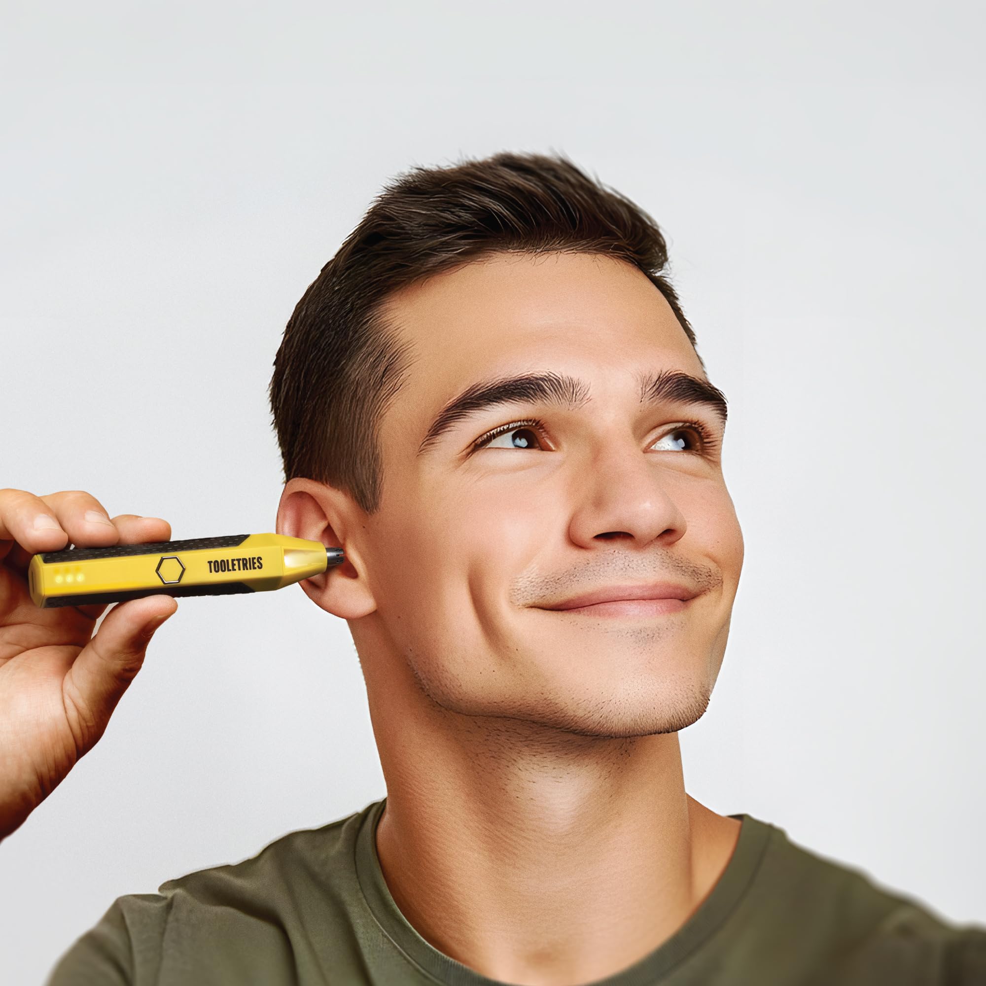 TOOLETRIES The Ranger Electric Nose & Ear Hair Trimmer for Men, Rechargeable Waterproof Trimmer, Stainless Steel Dual-Edge Blades, LED Precision Spotlight, Wet & Dry Grooming, Travel Lock - Yellow