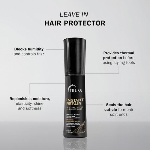 TRUSS Instant Repair Hair Serum - Leave-In Split Ends Sealer & Humidity Blocker - Thermal Protection & Moisture Replenishment (1.52 fl oz)