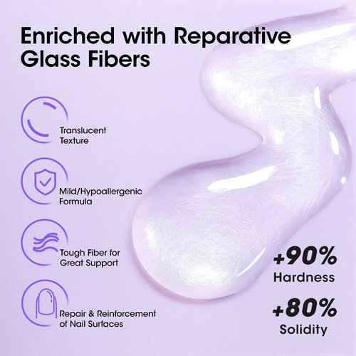 GELLEN Fiber Glass Base Gel Polish, 0.51 Fl.oz Clear Nail Strengthener for Repair Broken Damaged Thin Weak Nails, Professional Soak Off UV Base Coat Salon Home