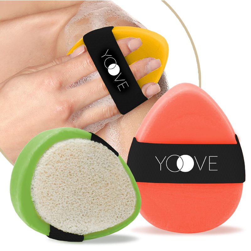 Yoove Fresh Fruit Soap with Scrubber, Assorted Natural Bar Soap with Antioxidant and Vitamin-Rich Fruit Extracts, Pomegranate, Passion Fruit, & Citrus for Nourished & Radiant Skin, 3-Pack