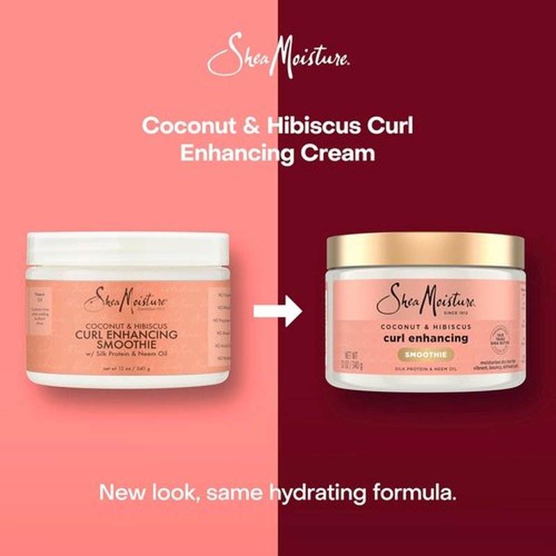 SheaMoisture Curl Enhancing Cream - Coconut & Hibiscus for Thick, Curly Hair | 12 oz, Sulfate & Paraben Free